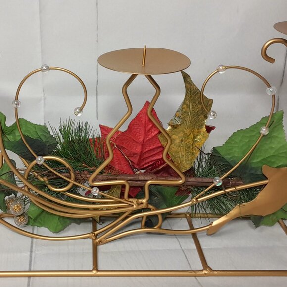 Candle Holder Reindeer Poinsettia Litetyme Handcrafted Metalworks - Picture 7 of 16